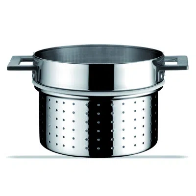 Mepra Attiva Tri-ply (stainless Steel, Aluminum, Magnetic Ss) Pasta Pot Insert In Silver