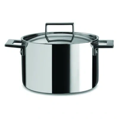 Mepra Attiva Tri-ply (stainless Steel, Aluminum, Magnetic Ss) Pot In Silver