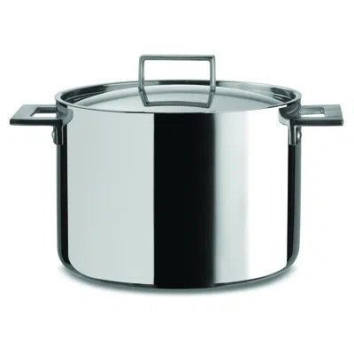 Mepra Attiva Tri-ply (stainless Steel, Aluminum, Magnetic Ss) Pot In Silver