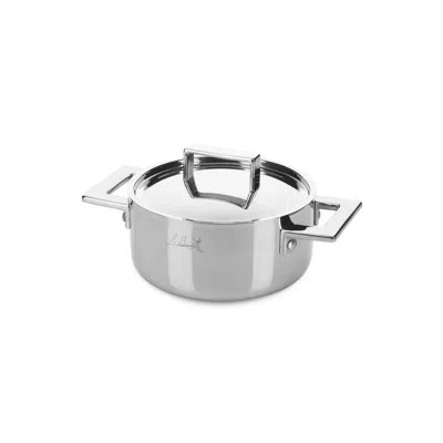 Mepra Attiva Tri-ply (stainless Steel, Aluminum, Magnetic Ss) Pot In Silver