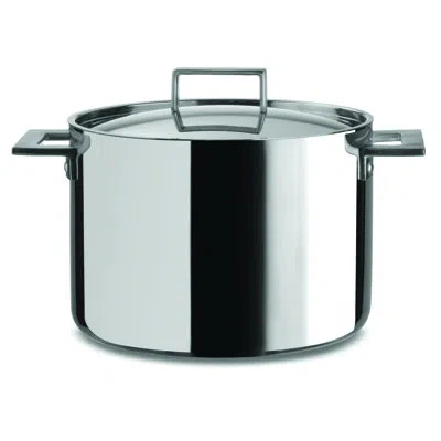 Mepra Attiva Tri-ply (stainless Steel, Aluminum, Magnetic Ss) Pot In Silver