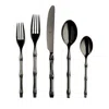 Mepra Bali Black Gold Mirror 5-piece Flatware Place Setting In Black Gold