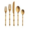 Mepra Bali Black Gold 5 Piece Flatware Set