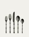 Mepra Bali Black Pewter 5-piece Flatware Place Setting