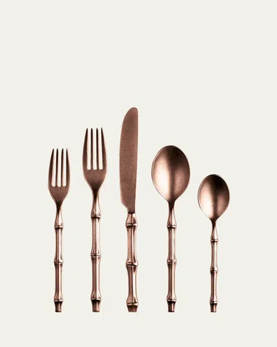 Mepra Bali Bronze Pewter 5-piece Flatware Place Setting In Brown