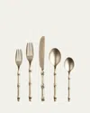 Mepra Bali Champagne Pewter 5-piece Flatware Place Setting In Pewter Champagne