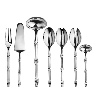Mepra Bali Mirror 7 Piece Serving Set In Silver