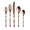 Mepra Bali Pewter Bronze 5 Piece Flatware Set In Metallic