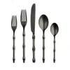 Mepra Bali Black Pewter 5-piece Flatware Place Setting In Pewter Black