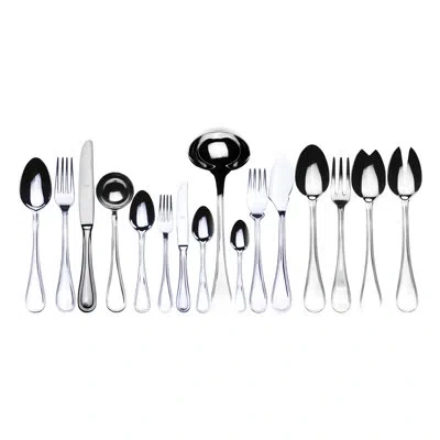 Mepra Boheme Flatware Set With H/h Knives - 126 Pieces - Stainless Steel