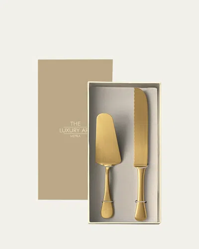 Mepra Brescia 2-piece Cake Set, Ice Gold