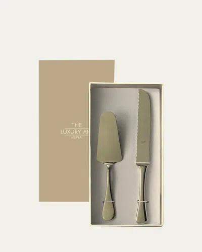 Mepra Brescia 2-piece Cake Set, Mirror In Metallic