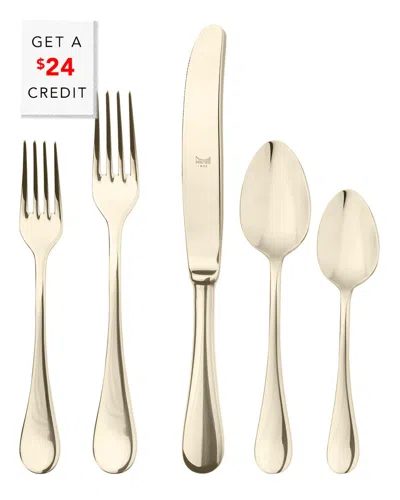 Mepra Brescia Champagne 5pc Place Setting With $24 Credit In Gold