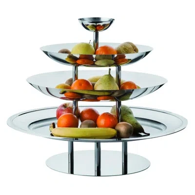Mepra Brescia Fruit Bowl 4 Tiers - 12 Pieces - Stainless Steel In Silver