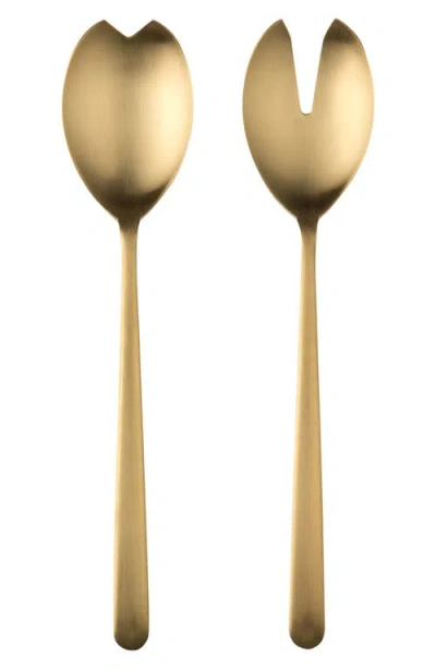 Mepra Brushed Salad Servers In Gold