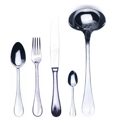 Mepra Caccia Flatware Set - 49 Pieces - Ice Gold In Silver