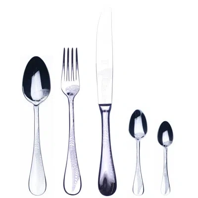Mepra Caccia Flatware Set With Moka Spoons - 30 Pieces - Bronze In Silver