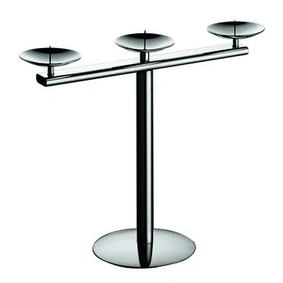 Mepra Candle Holder For 3 Candles; Giotto   H: 9-1/4" In Silver