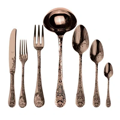 Mepra Casablanca Flatware Set - 51 Pieces - Ice Gold In Silver