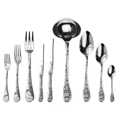 Mepra Casablanca Flatware Set - 75 Pieces - Bronze In Silver