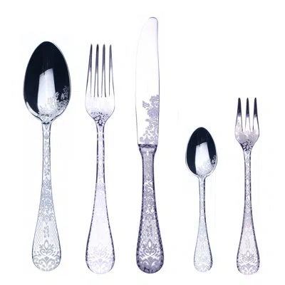 Mepra Casablanca Flatware Set With Cake Forks - 30 Pieces In Silver