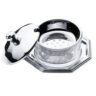 Mepra Cellini 18/10 Stainless Steel Butter Dish In Silver