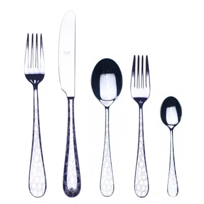 Mepra Coccodrillo Flatware Set - 20 Pieces - Gold In Silver