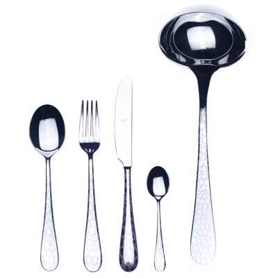 Mepra Coccodrillo Flatware Set - 49 Pieces - Stainless Steel In Silver