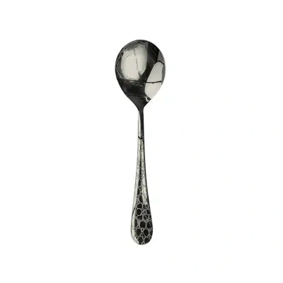 Mepra Coccodrillo Soup Spoon In Black Gold