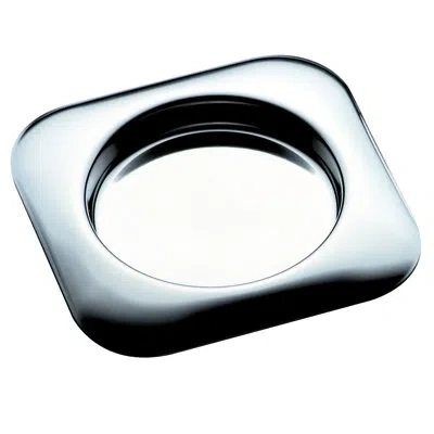 Mepra Coccola Square Plate With Round Center In Silver