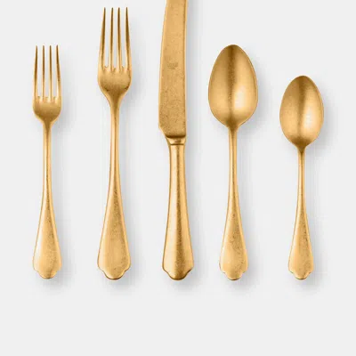 Mepra Cutlery Set 5 Pcs Dolce Vita Pewter Oro In Gold