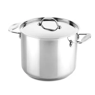 Mepra Deep Pot With Lid Cm 22 Glamour Stone Stainless Steel In Silver