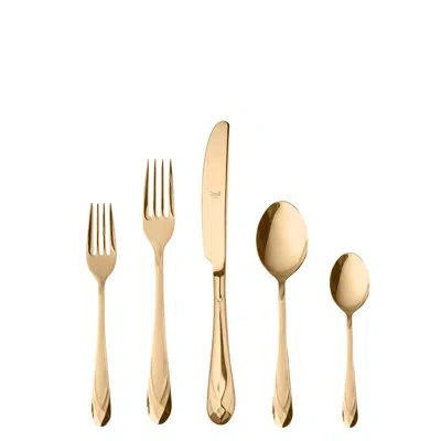 Mepra Diamante Flatware Set - 5 Pcs. - Gold