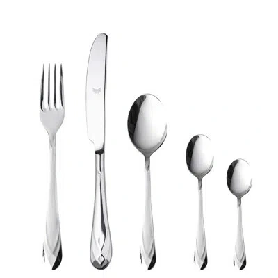 Mepra Diamante Flatware Set With Moka Spoons - 30 Pieces - Stainless Steel