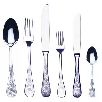Mepra Diana Flatware Set - 36 Pieces - Gold In Silver