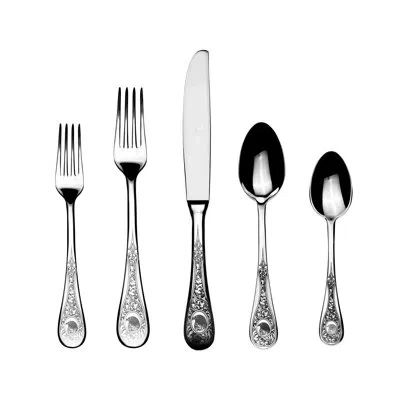 Mepra Diana Flatware Set - 5 Pieces - Ice In Silver