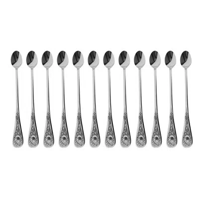 Mepra Diana Ice Tea Spoon - 12 Pieces - Stainless Steel In Silver
