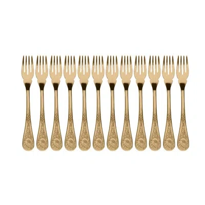 Mepra Diana Table Fish Fork - 12 Pieces - Gold