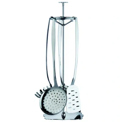 Mepra Dolce Vita 5-piece Kitchen Tools Set - Set Of 12 In Silver