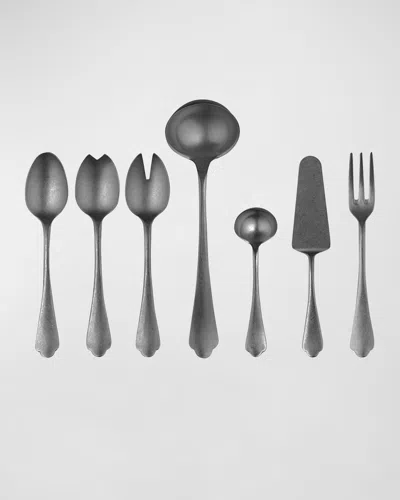 Mepra Dolce Vita 7-piece Serve Flatware Set - Pewter Bronze In Black