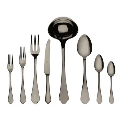 Mepra Dolce Vita Flatware Set - 43 Pieces In Black Gold