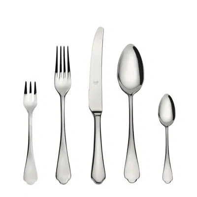 Mepra Dolce Vita Flatware Set With Cake Forks - 30 Pieces - Pewter In Silver