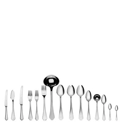 Mepra Dolce Vita Flatware Set With H/h Knives - 126 Pieces - Pewter In Silver