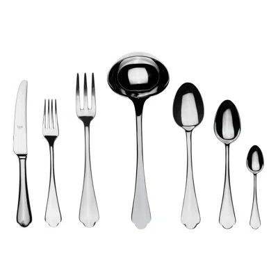 Mepra Dolce Vita Flatware Set With H/h Knives - 51 Pieces - Pewter In Silver