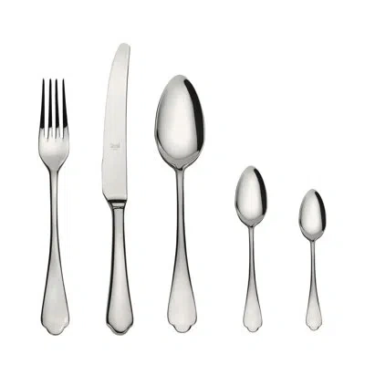 Mepra Dolce Vita Flatware Set With Moka Spoon And H/h Knives - 30 Pieces - Stainless Steel In Silver
