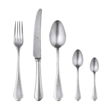 Mepra Dolce Vita Flatware Set With Moka Spoons - 30 Pieces - Pewter