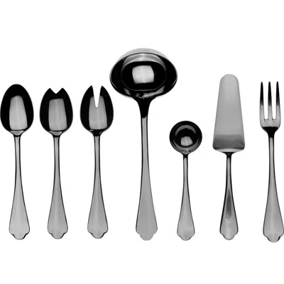 Mepra Dolce Vita Mirror 7-piece Place Serving Set In Black