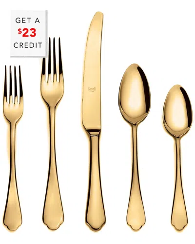 Mepra Dolce Vita Mirror Oro 5pc Place Setting With $23 Credit In Gold