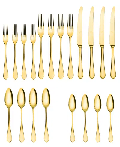 Mepra Dolce Vita Mirror Oro Flatware Set, 20 Piece In Gold-tone