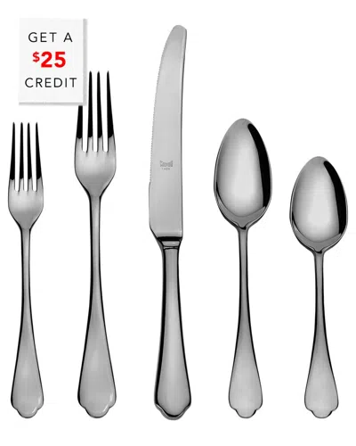 Mepra Dolce Vita Mirror Oro Nero 5pc Place Setting With $25 Credit In Silver